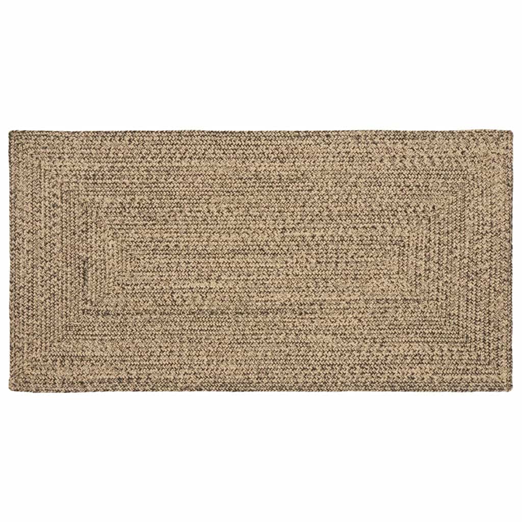 Tappeti rettangolari Vidaxl naturale e nero 100 x 200 cm in iuta