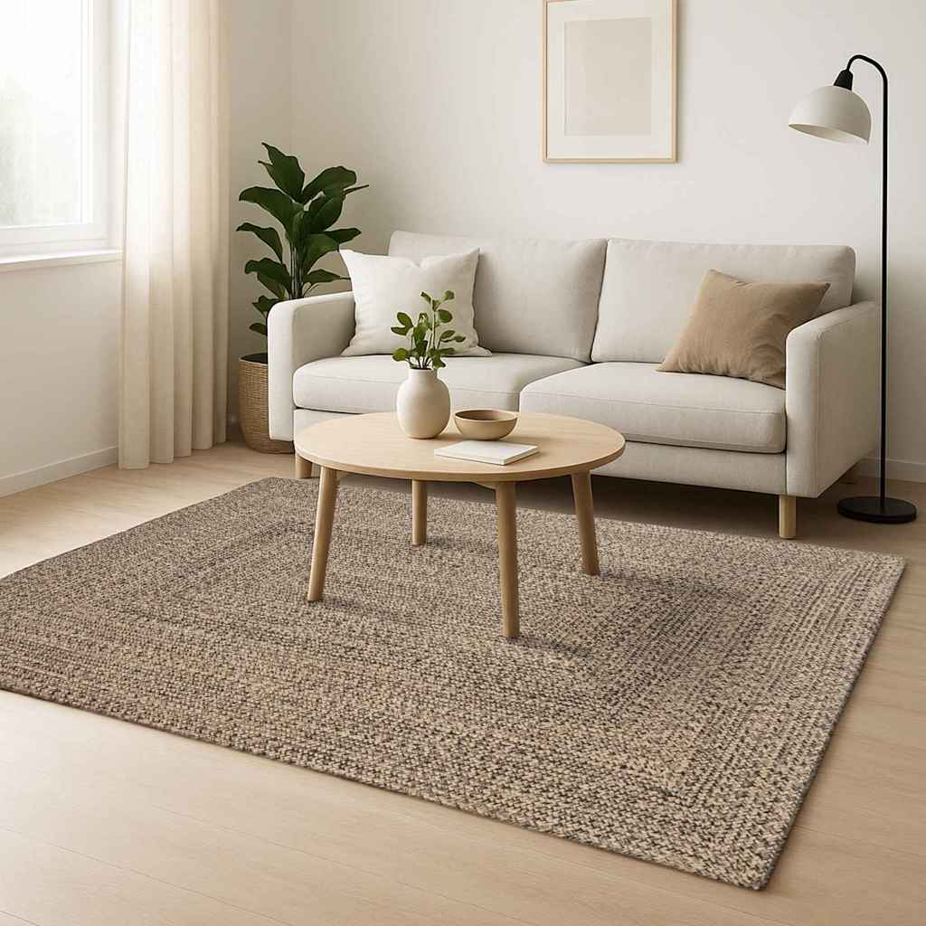 Tappeti Vidaxx rettangolari in iuta naturale e nera 120 x 170 cm