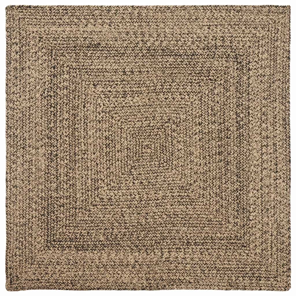 Tappeti VidaXL quadrati in iuta naturale e nera 160 x 160 cm