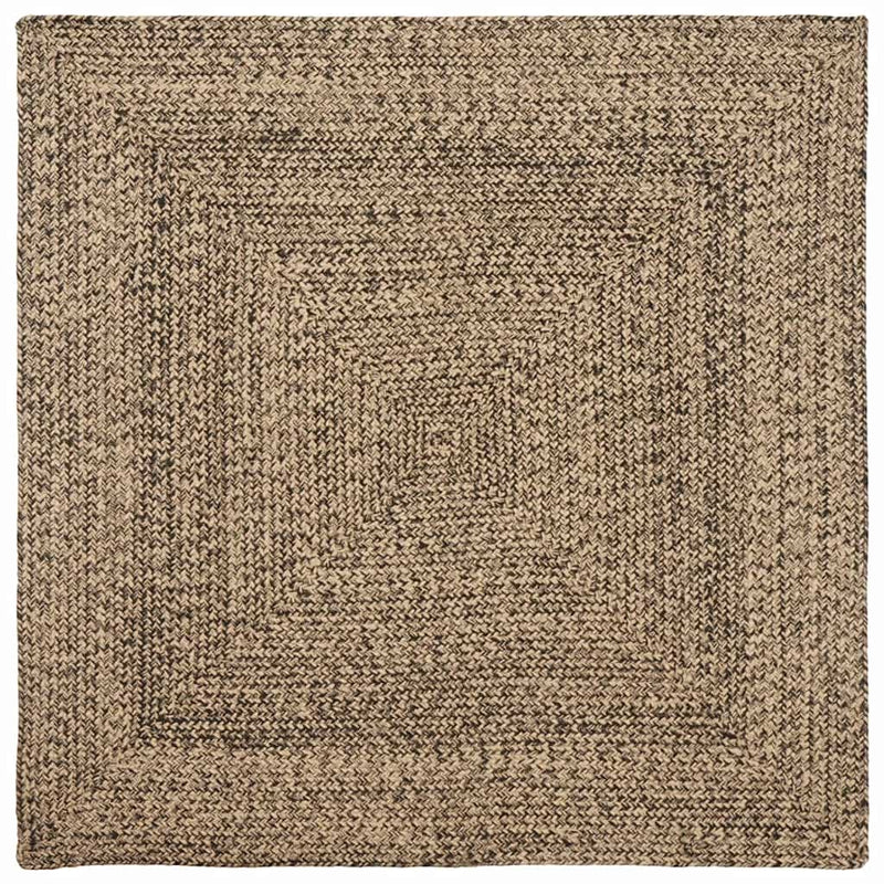 Tappeti VidaXL quadrati in iuta naturale e nera 160 x 160 cm