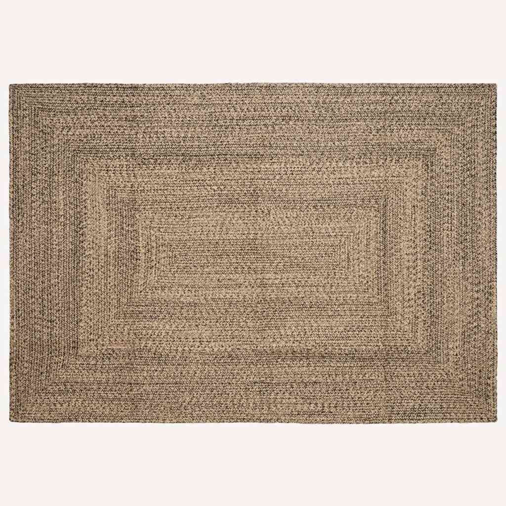 Tappeti rettangolari Vidaxx naturale e nero 160 x 230 cm in iuta
