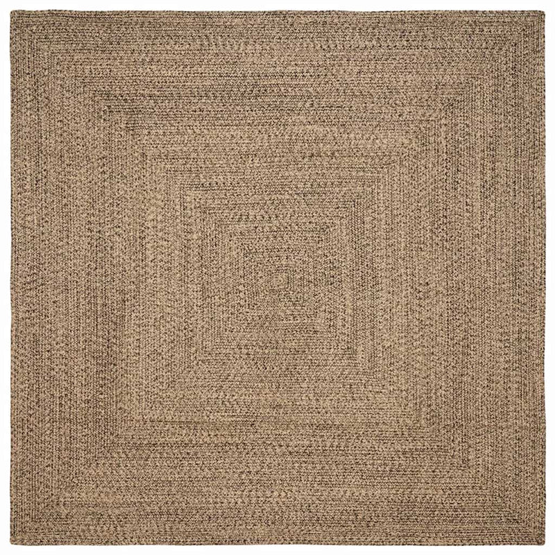Tappeti VidaXL quadrati in iuta naturale e nera 200 x 200 cm