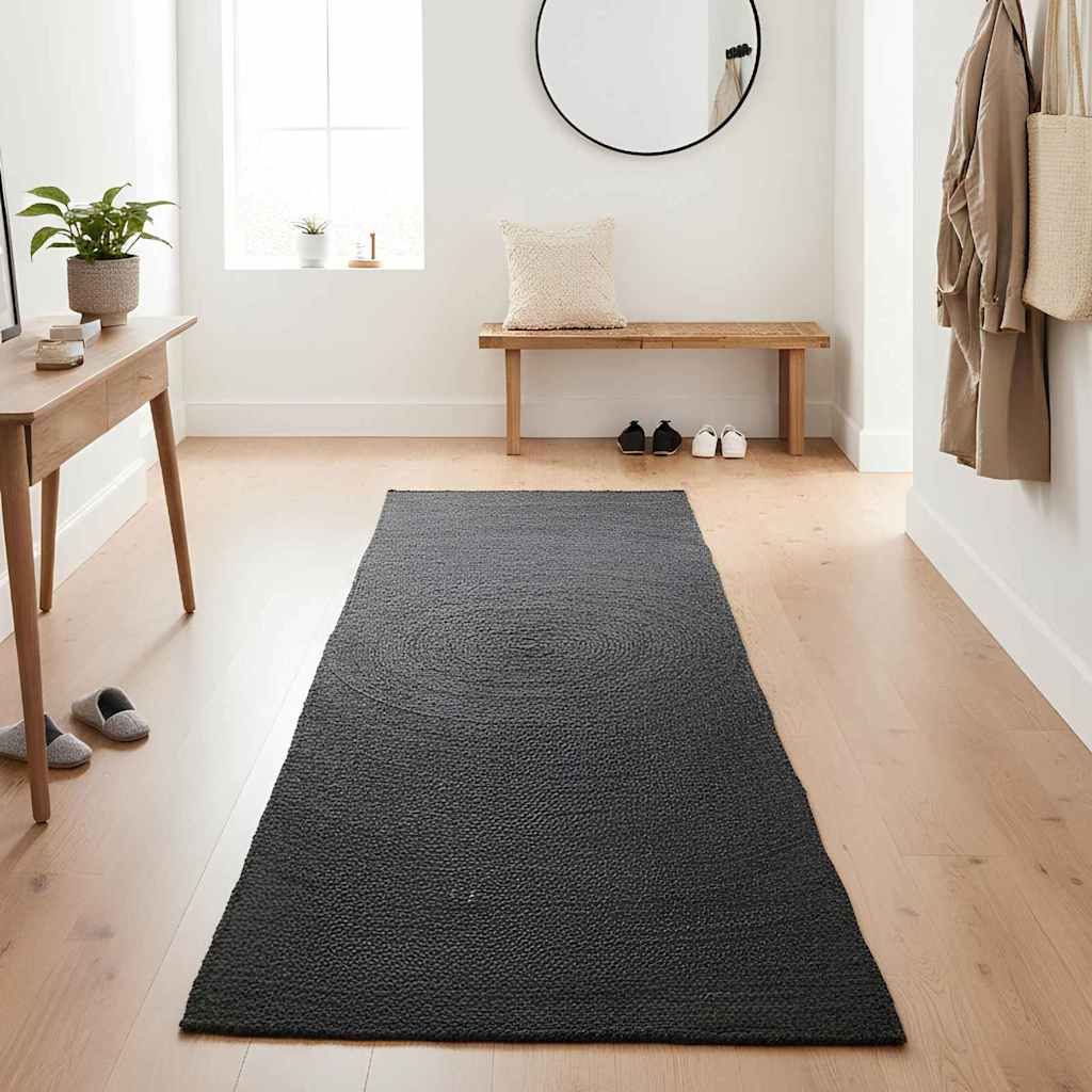 Alfombras vidaxl rectangular gris oscuro 60 x 400 cm yute