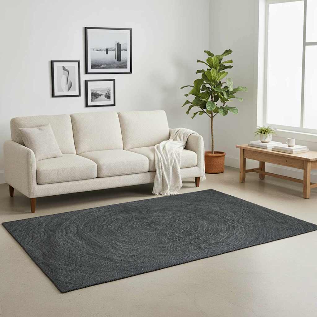 Alfombras vidaxl rectangular gris oscuro 160 x 230 cm yute