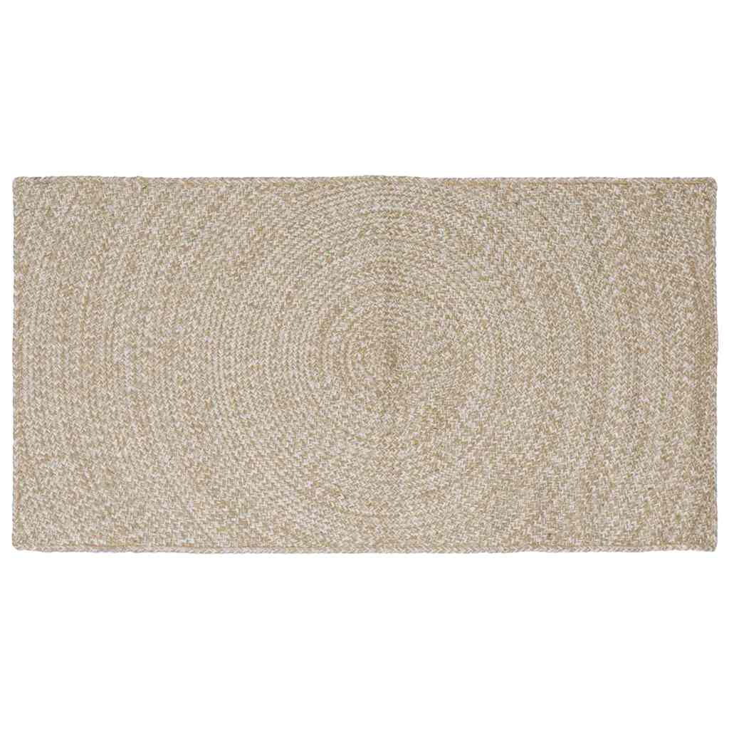 Alfombras vidaxl rectangulares yute natural y blanco 80 x 150 cm