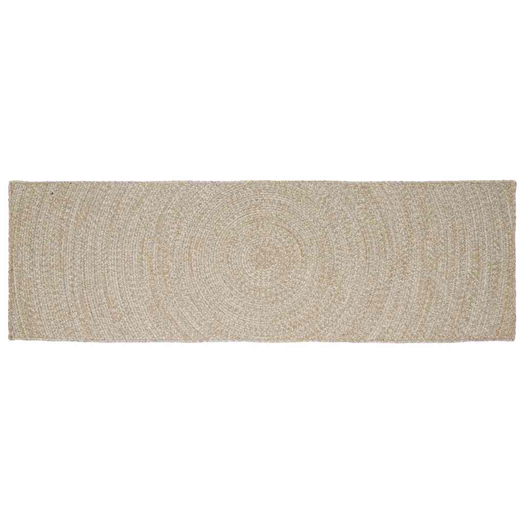 Vidaxx alfombras rectangulares natural y blanco yute 80 x 250 cm