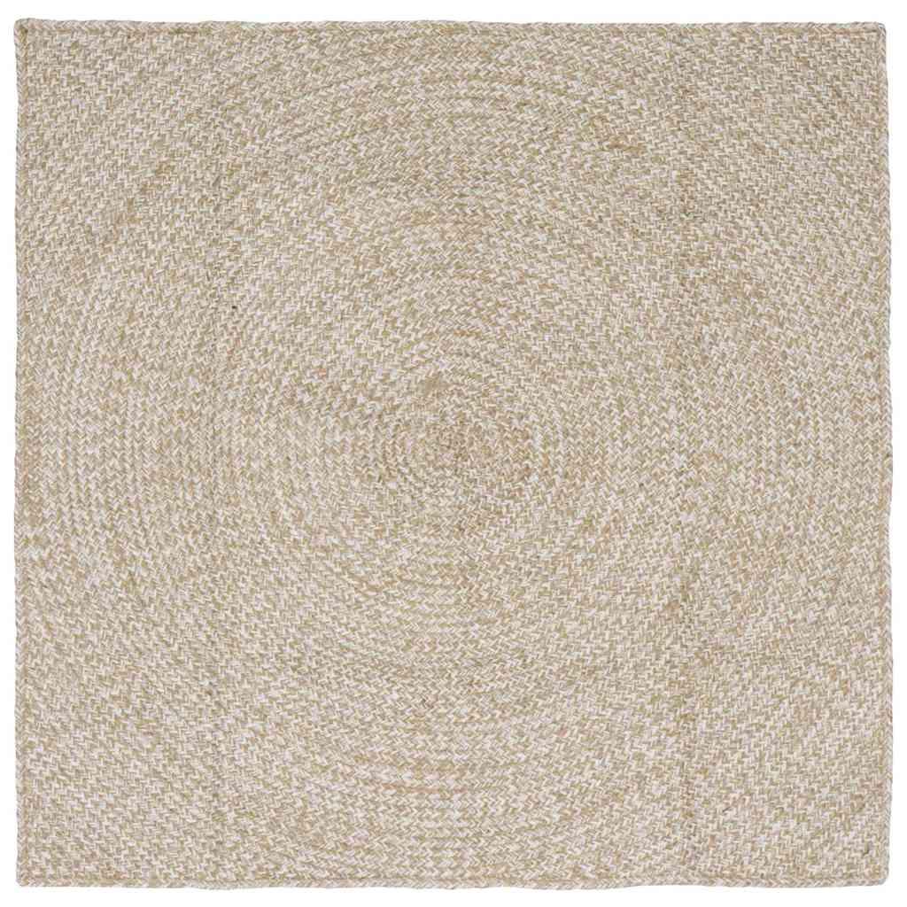 Vidaxl vloerkleden vierkant natuurlijk en wit 120 x 120 cm jute