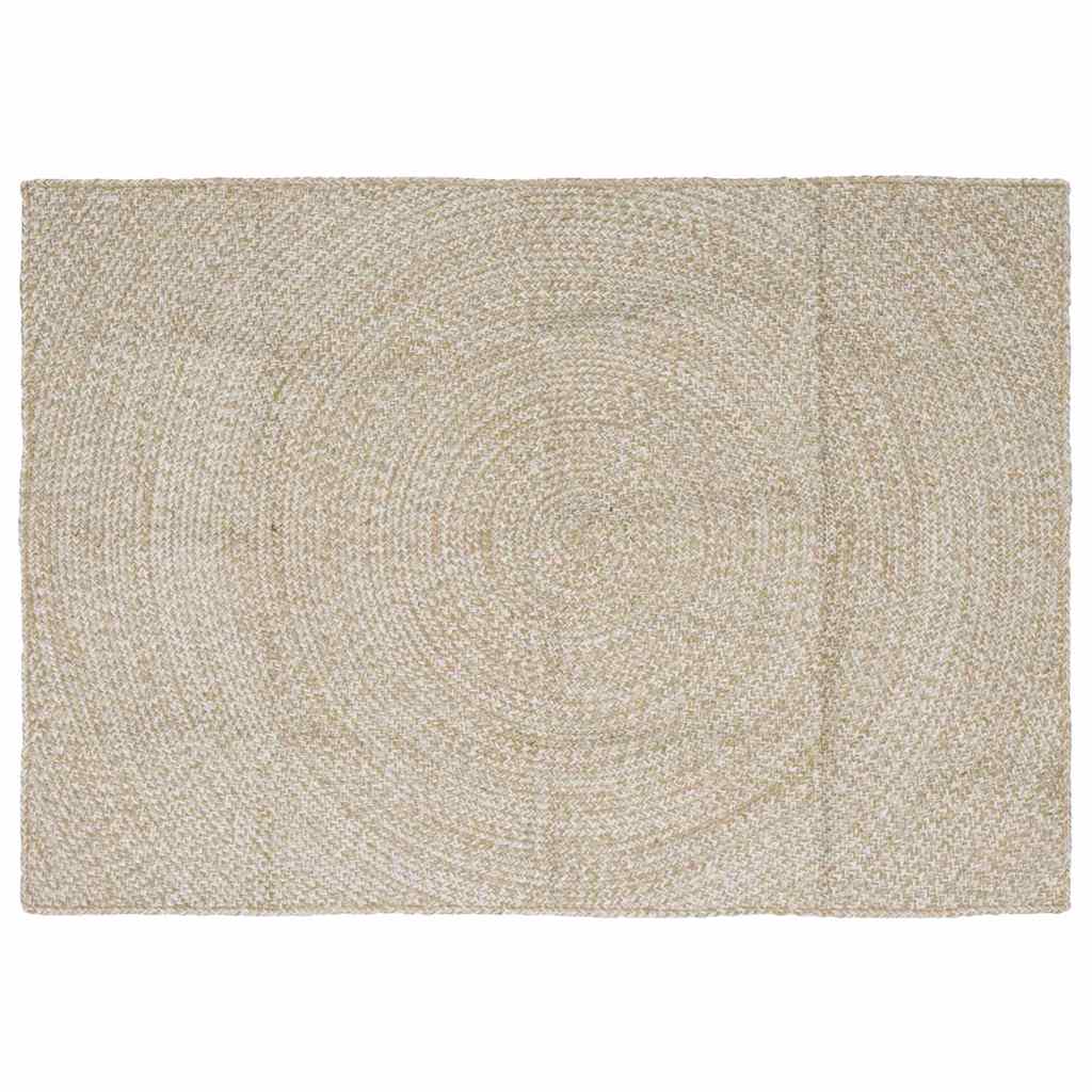 Vidaxx alfombras rectangulares natural y blanco yute 120 x 170 cm