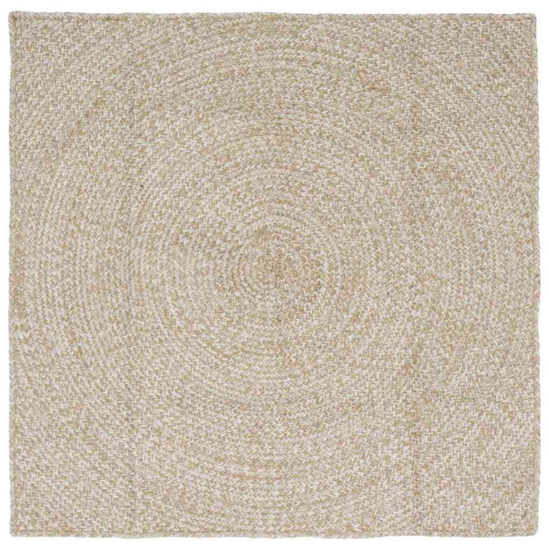 Vidaxl vloerkleden vierkant natuurlijk en wit 160 x 160 cm jute