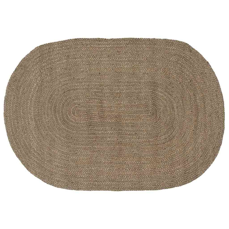 Tappeti Vidaxl ovale grigio 100 x 152 cm iuta