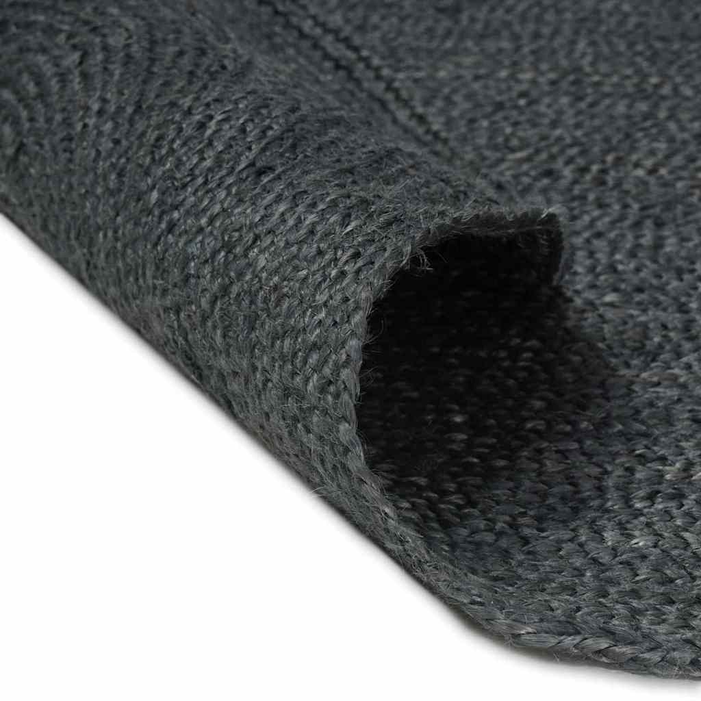 Tappeti Vidaxl ovale nero 152 x 245 cm iuta