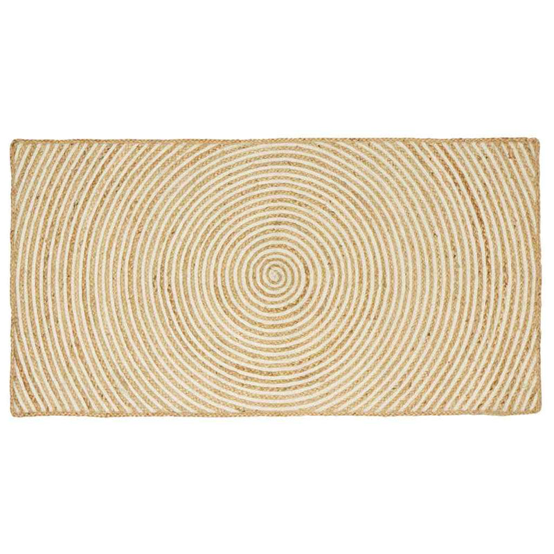 Tappeto Vidaxx naturale e bianco 60 x 110 cm in iuta