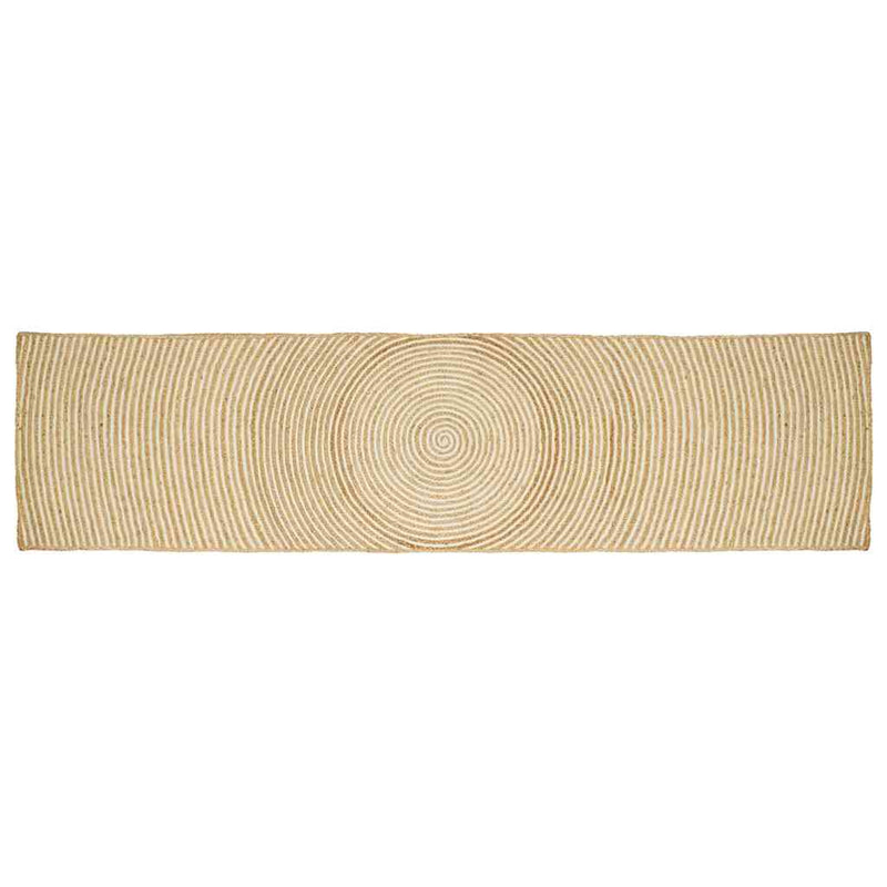 Vidaxl vloerkleed natuurlijk en wit 60 x 400 cm jute