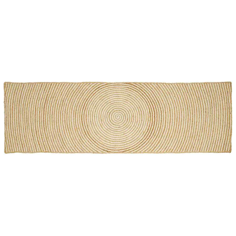 Vidaxl vloerkleed natuurlijk en wit 80 x 250 cm jute