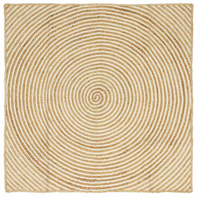 Tappeto Vidaxx naturale e bianco 120 x 120 cm in iuta