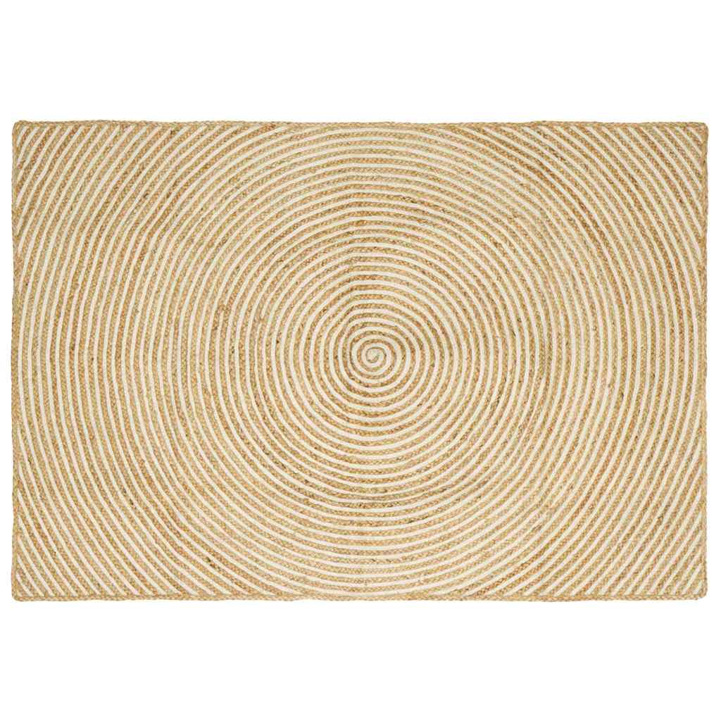 Vidaxl vloerkleed natuurlijk en wit 120 x 170 cm jute