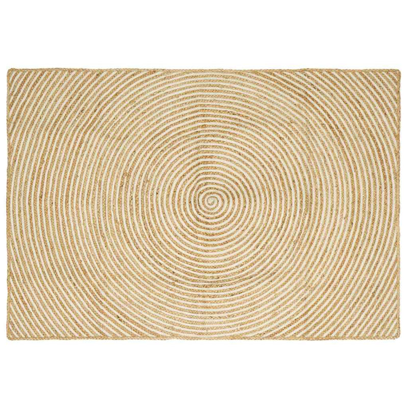 Vidaxl vloerkleed natuurlijk en wit 140 x 200 cm jute