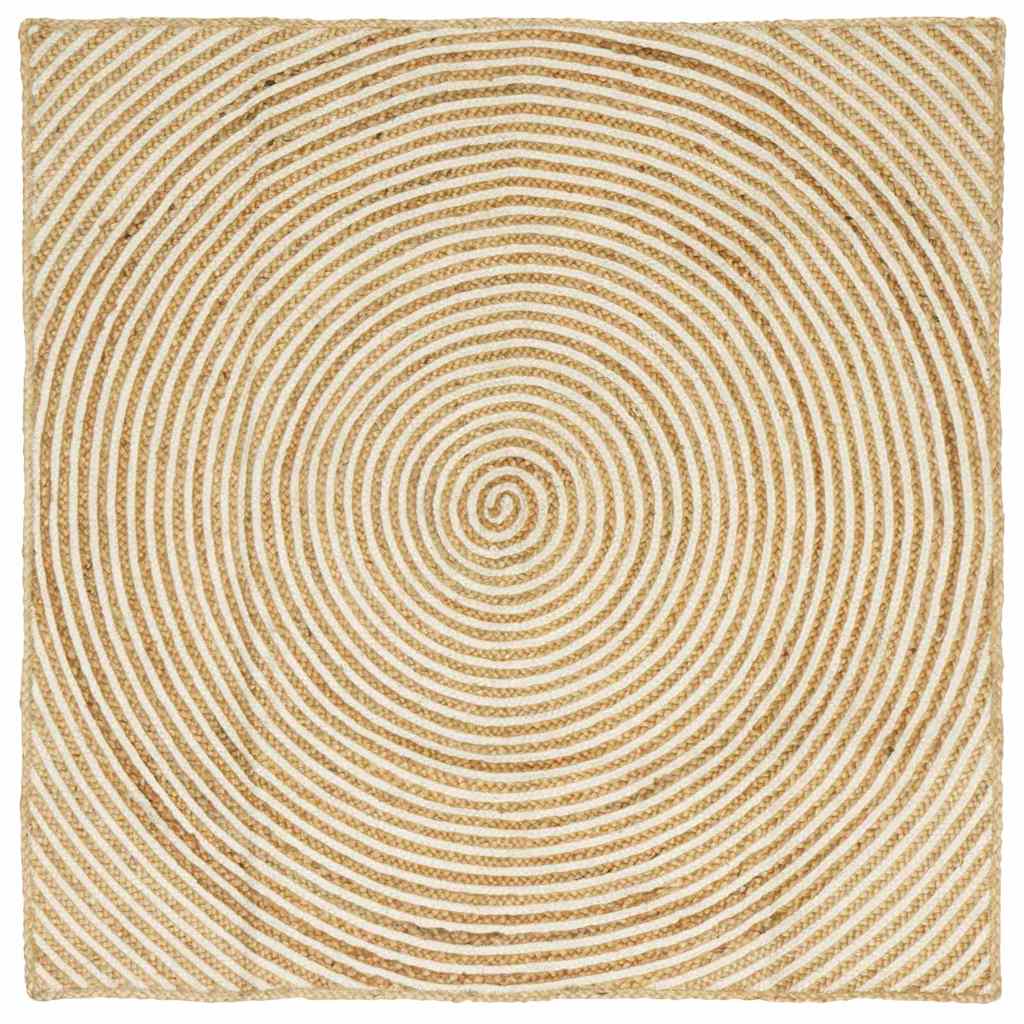 Vidaxl vloerkleed natuurlijk en wit 160 x 160 cm jute