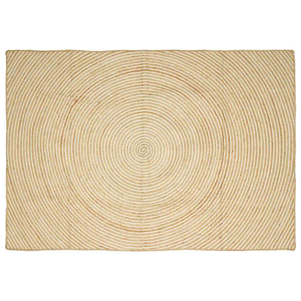 Vidaxl vloerkleed natuurlijk en wit 240 x 340 cm jute