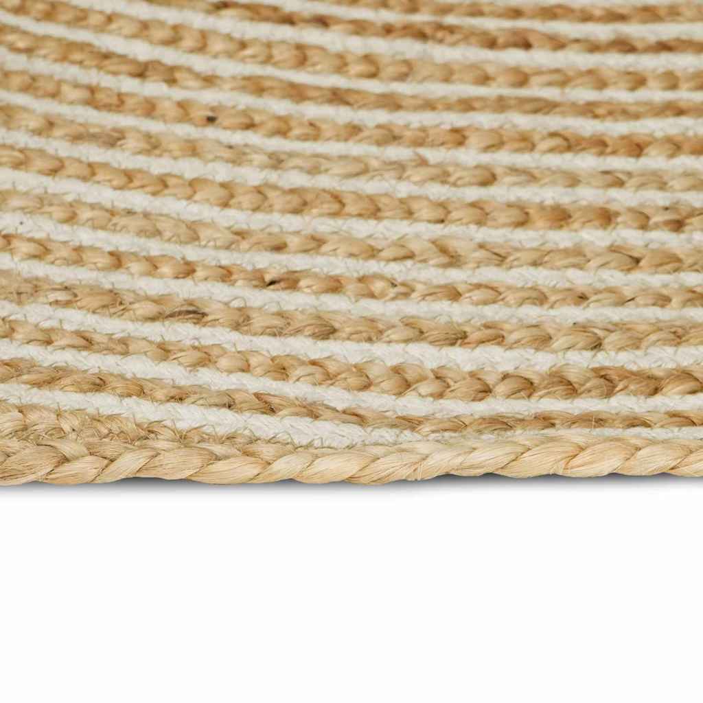 Vidaxl vloerkleed natuurlijk en wit 300 x 300 cm jute