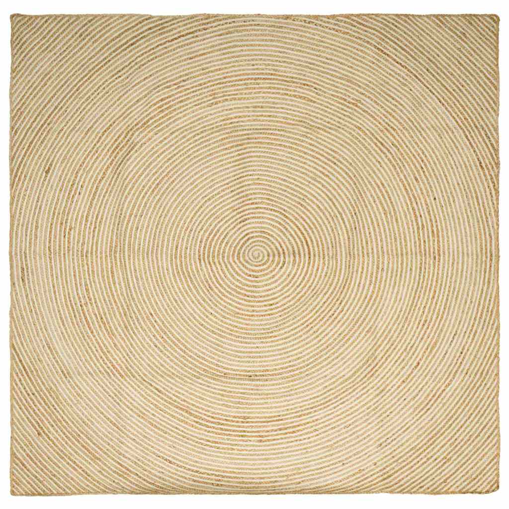 Vidaxl vloerkleed natuurlijk en wit 300 x 300 cm jute