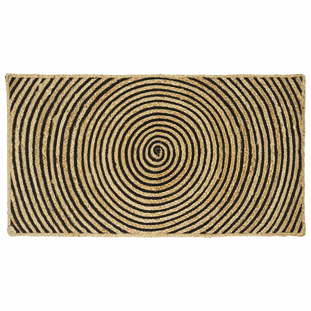 Tappeto Vidaxx naturale e nero 60 x 110 cm in iuta