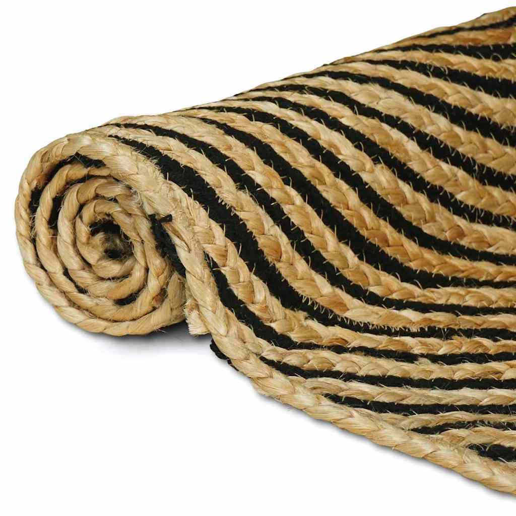 Tappeto Vidaxx naturale e nero 60 x 250 cm in iuta