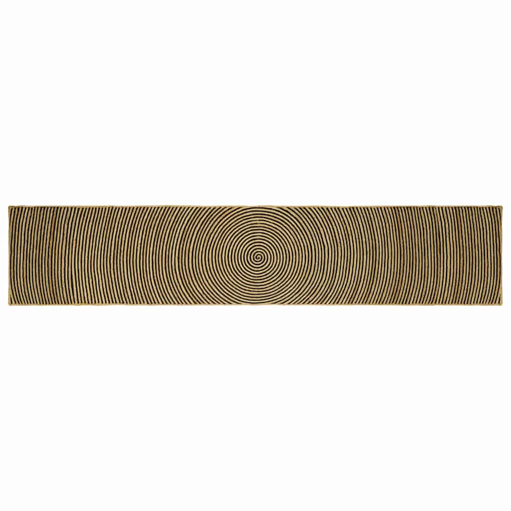Tappeto Vidaxx naturale e nero 60 x 400 cm in iuta