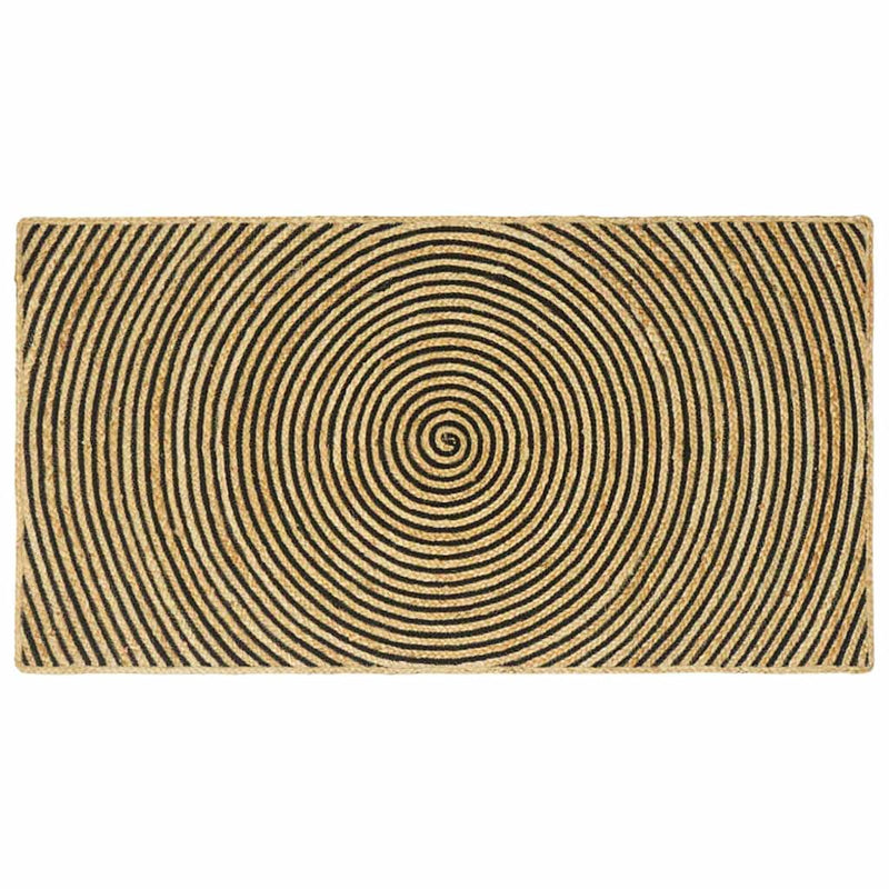 Tappeto Vidaxx naturale e nero 80 x 150 cm in iuta