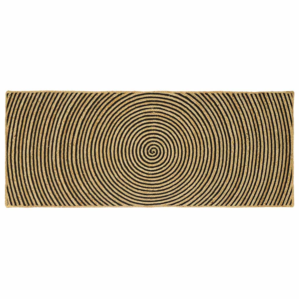 Tappeto Vidaxx naturale e nero 80 x 200 cm in iuta