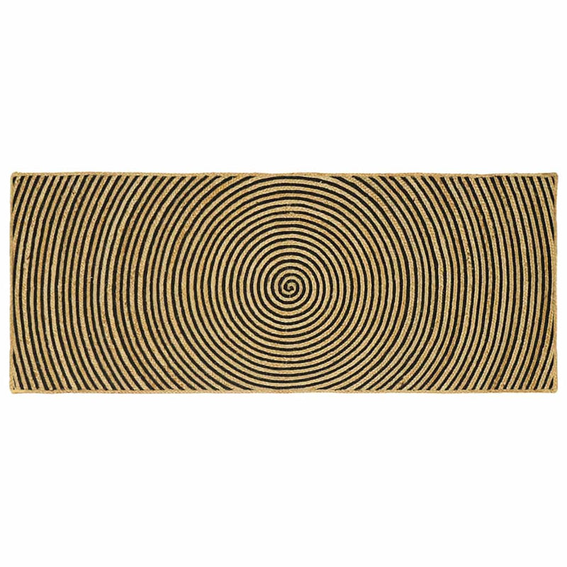 Tappeto Vidaxx naturale e nero 80 x 200 cm in iuta