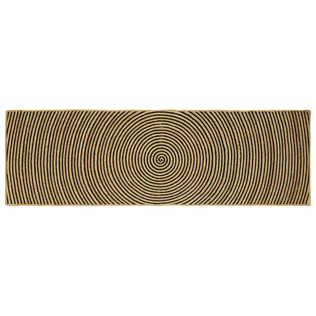 Tappeto Vidaxl naturale e nero 80 x 250 cm in iuta