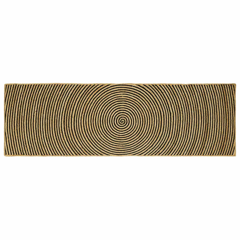 Tappeto Vidaxl naturale e nero 80 x 250 cm in iuta