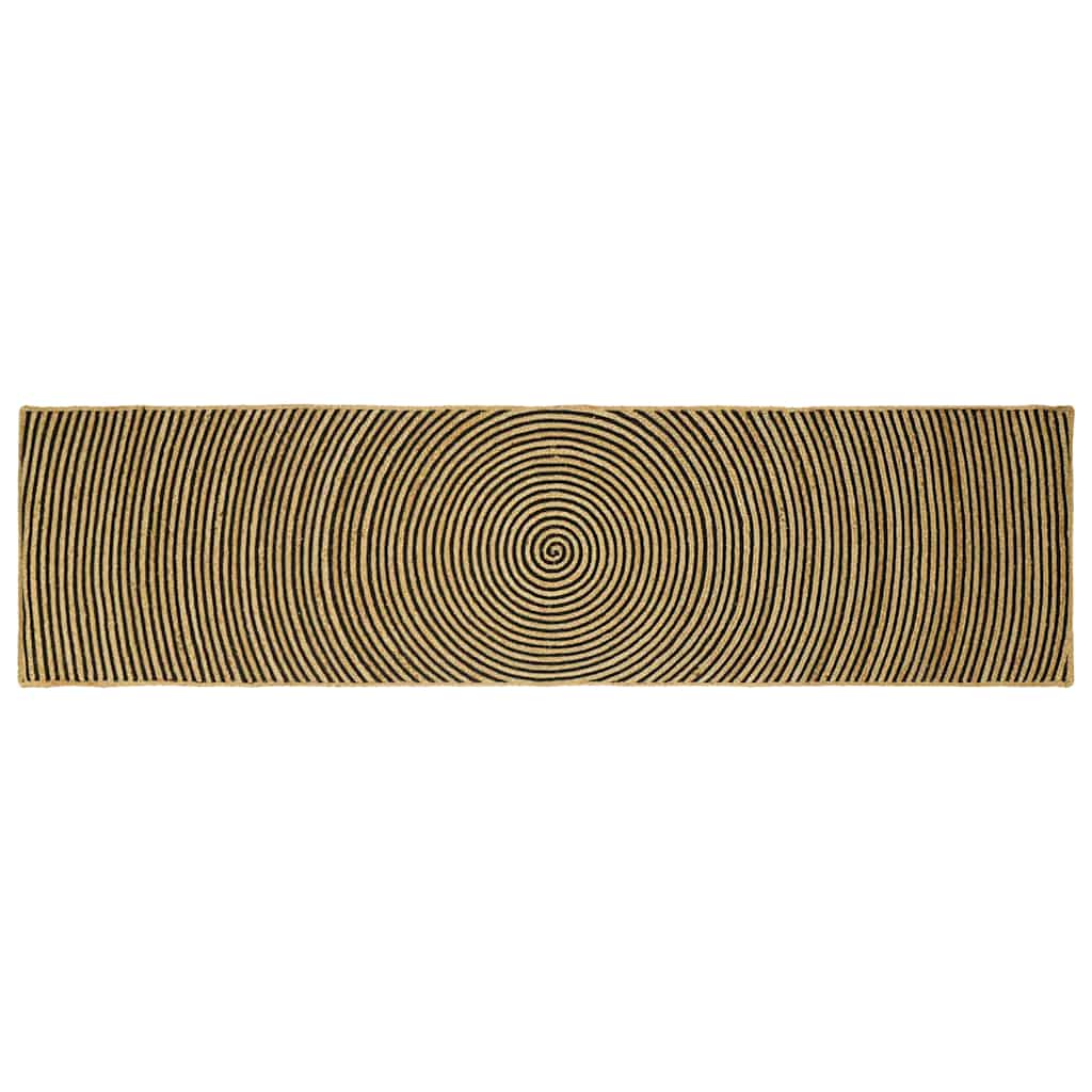 Tappeto Vidaxx naturale e nero 80 x 300 cm in iuta