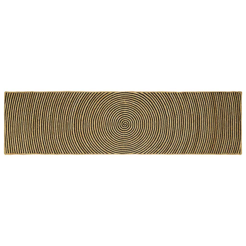 Tappeto Vidaxx naturale e nero 80 x 300 cm in iuta