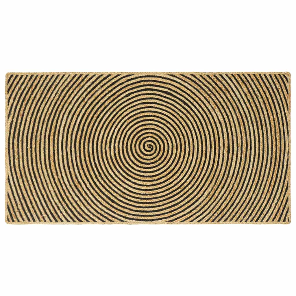Tappeto Vidaxl naturale e nero 100 x 200 cm in iuta