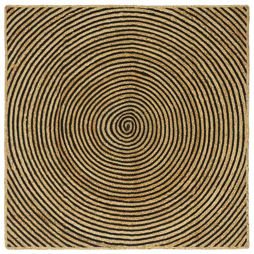 Tappeto Vidaxx naturale e nero 120 x 120 cm in iuta