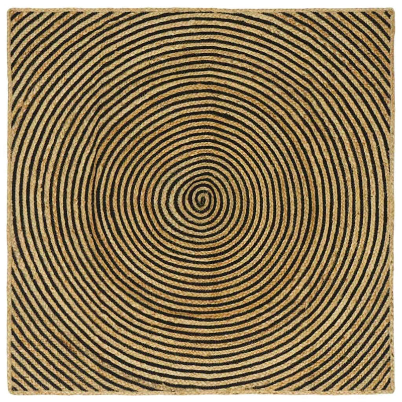 Tappeto Vidaxx naturale e nero 120 x 120 cm in iuta