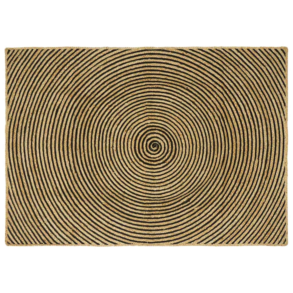 Tappeto Vidaxl naturale e nero 120 x 170 cm in iuta
