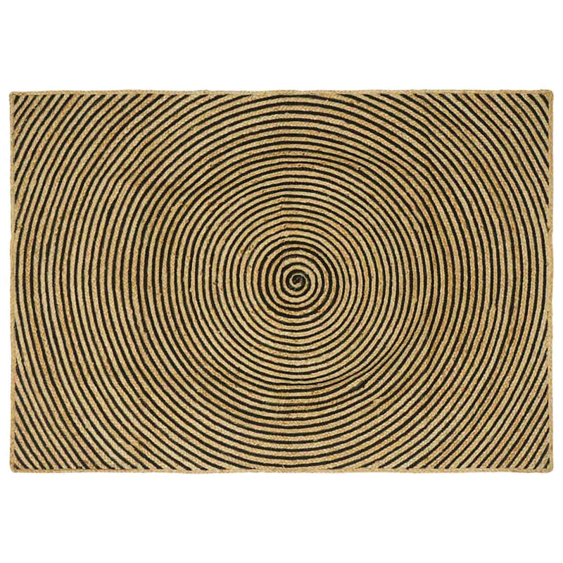 Tappeto Vidaxl naturale e nero 140 x 200 cm in iuta