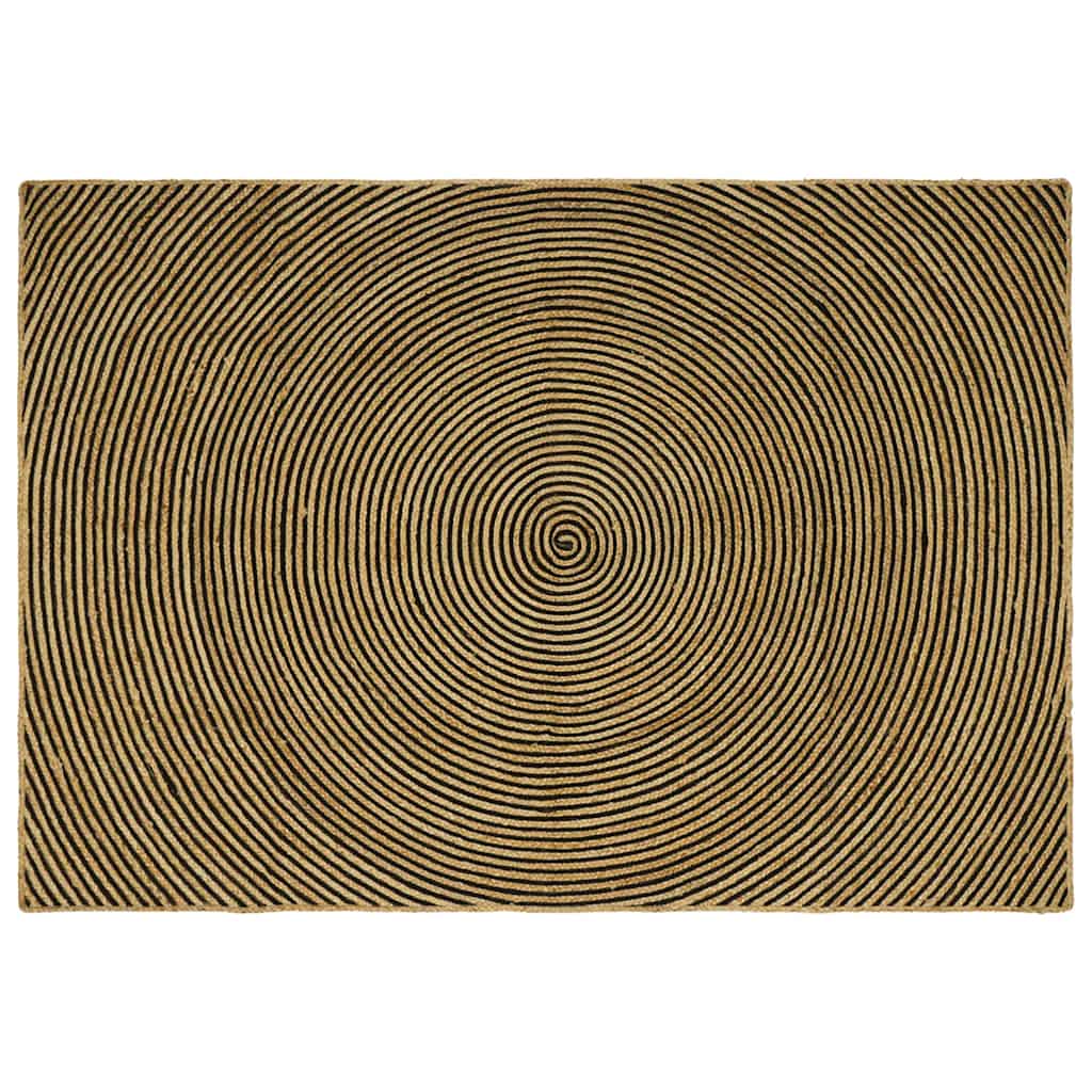 Tappeto Vidaxx naturale e nero 160 x 230 cm in iuta