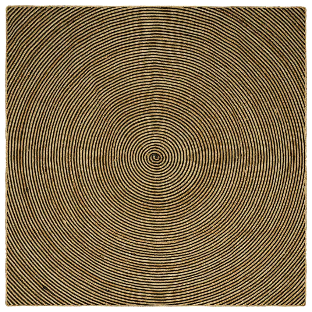 Tappeto Vidaxx naturale e nero 240 x 240 cm in iuta