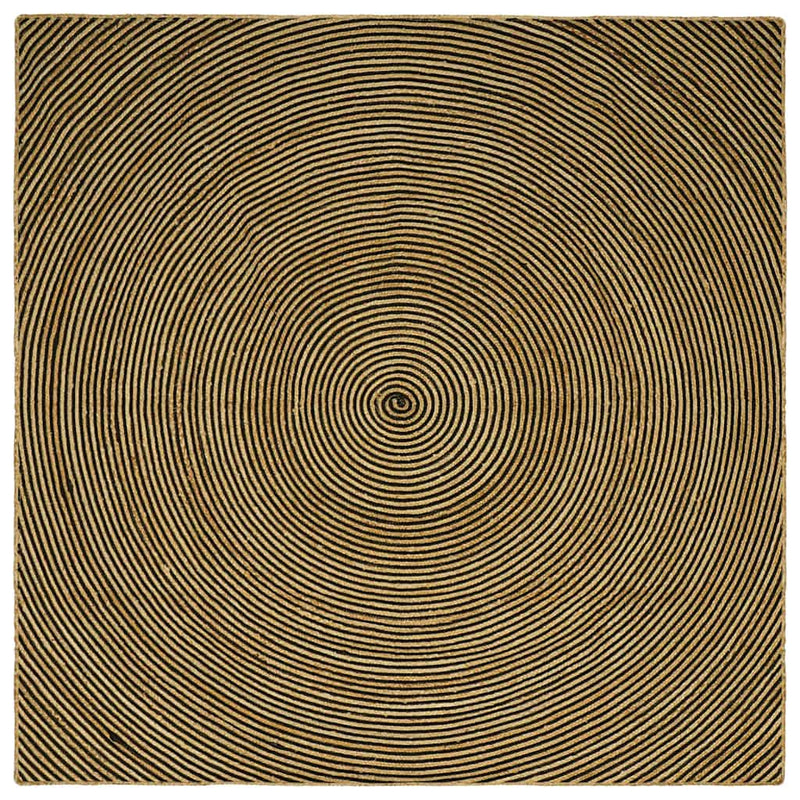 Tappeto Vidaxx naturale e nero 240 x 240 cm in iuta
