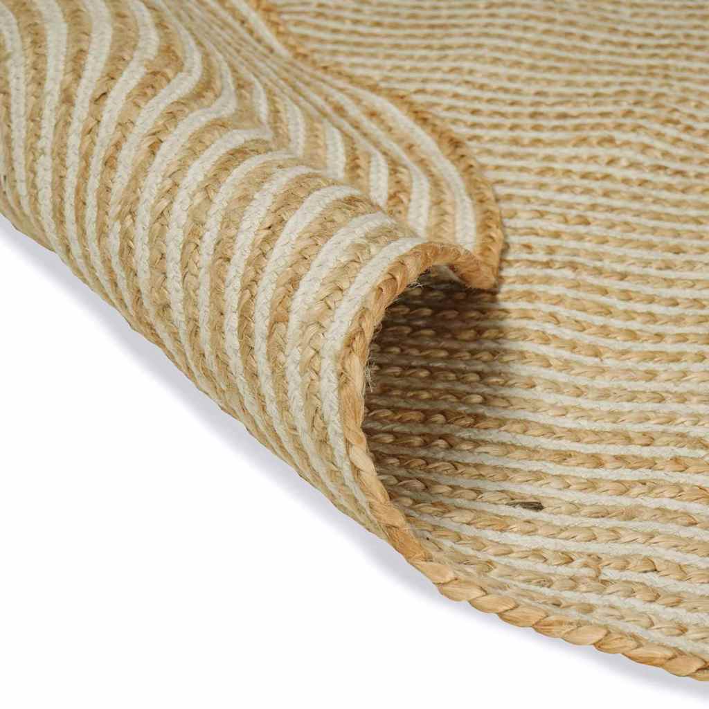 Vidaxl vloerkleed natuurlijk en wit 122 x 183 cm jute
