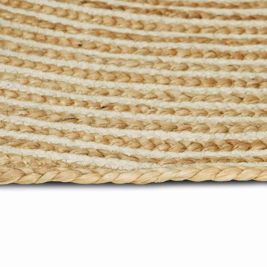Vidaxl vloerkleed natuurlijk en wit 152 x 245 cm jute