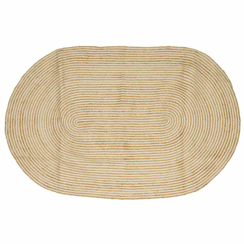 Vidaxl vloerkleed natuurlijk en wit 152 x 245 cm jute