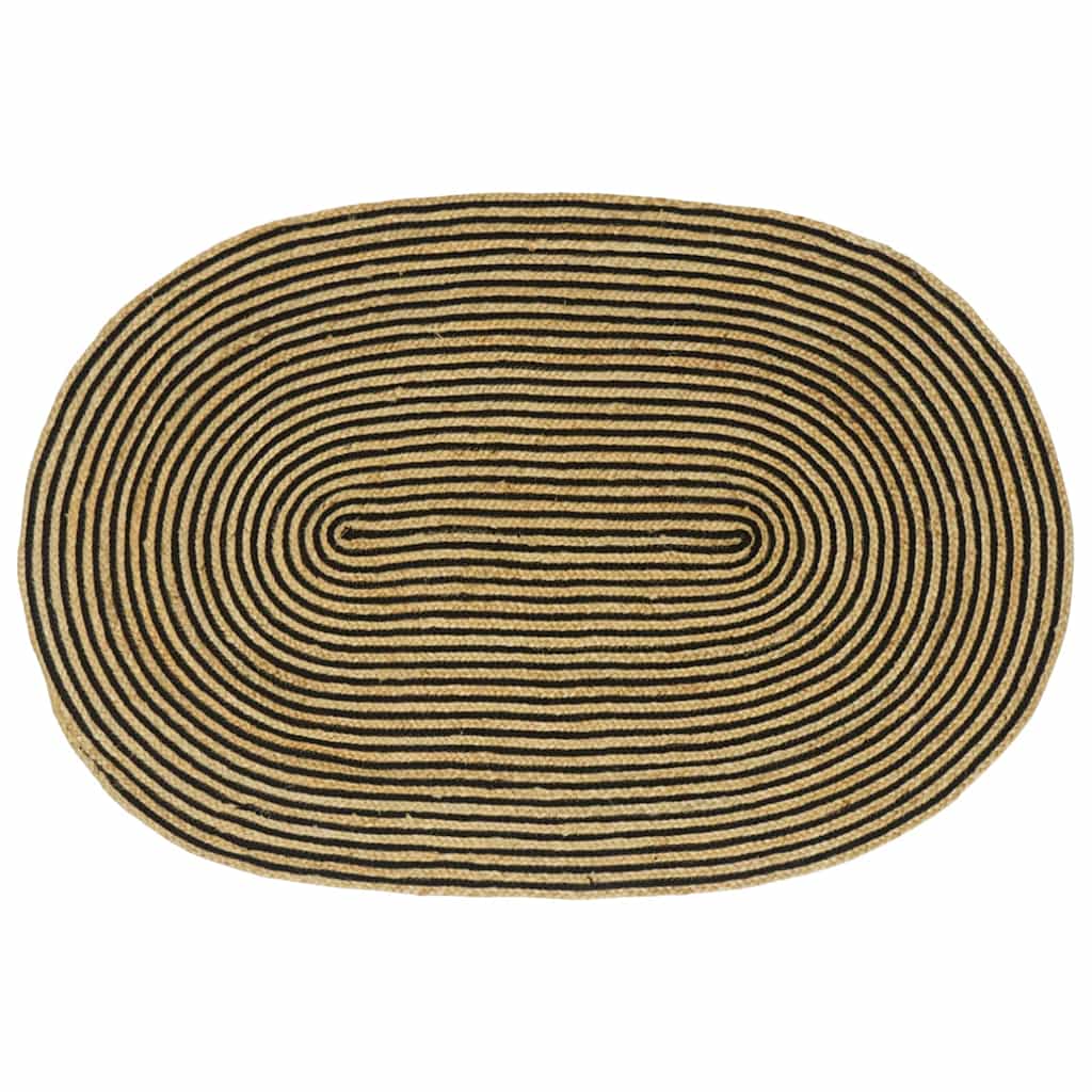 Tappeto Vidaxl naturale e nero 100 x 152 cm in iuta