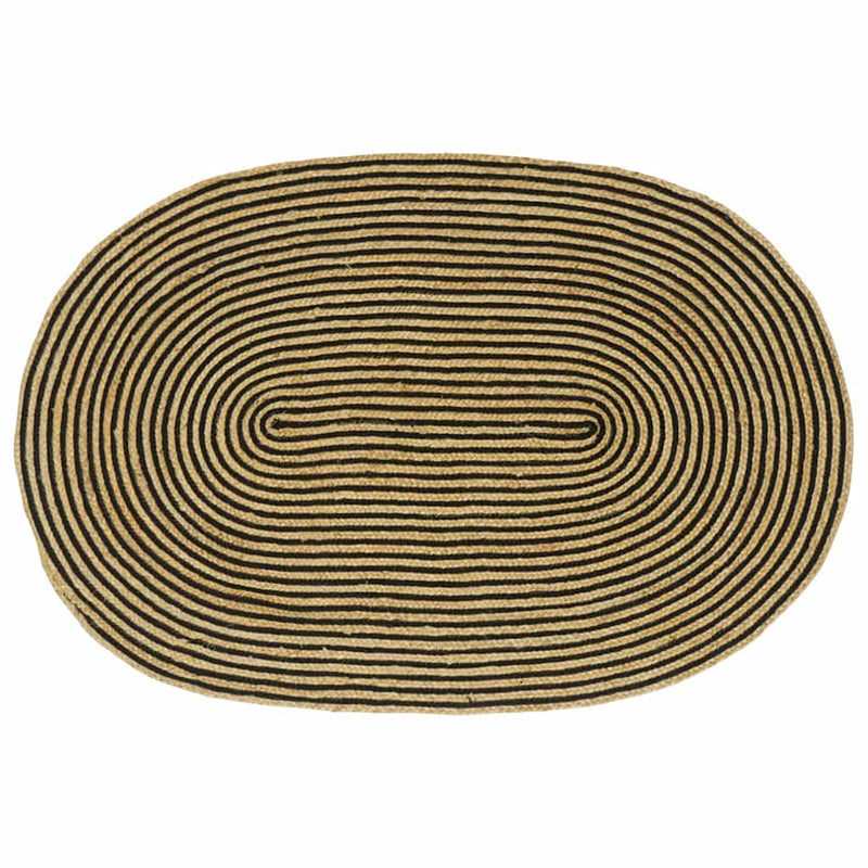Tappeto Vidaxl naturale e nero 100 x 152 cm in iuta