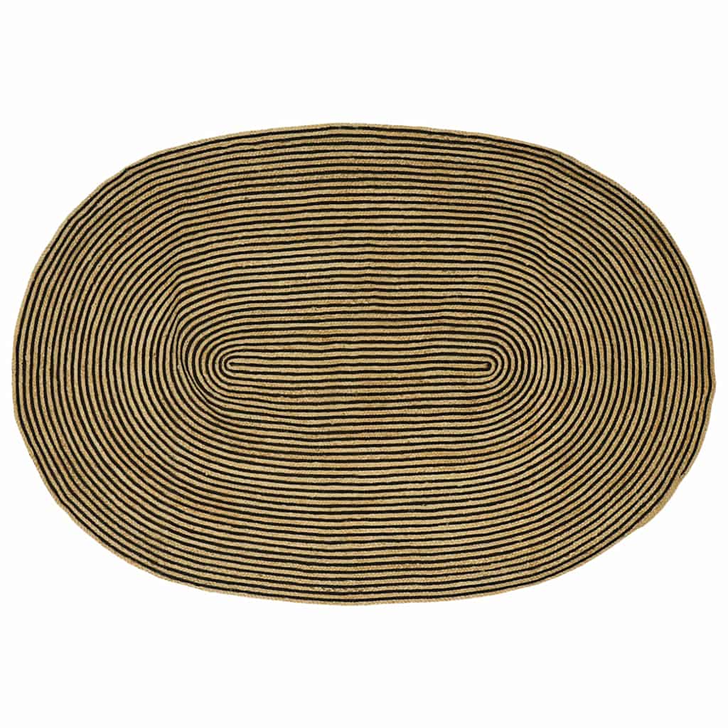 Tappeto Vidaxl naturale e nero 152 x 245 cm in iuta