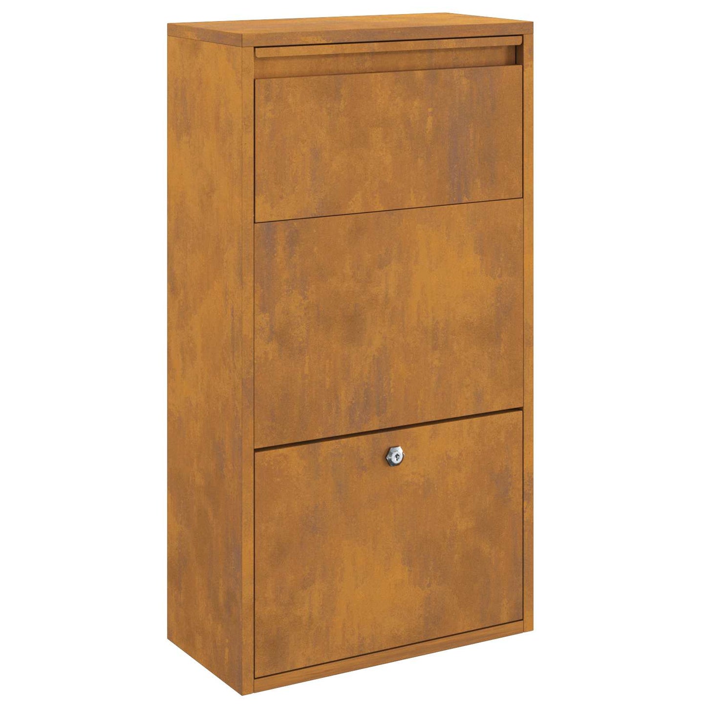 Vidaxl pakket inwerp box met slot roestig 44 x 22 x 82 cm cortenstaal